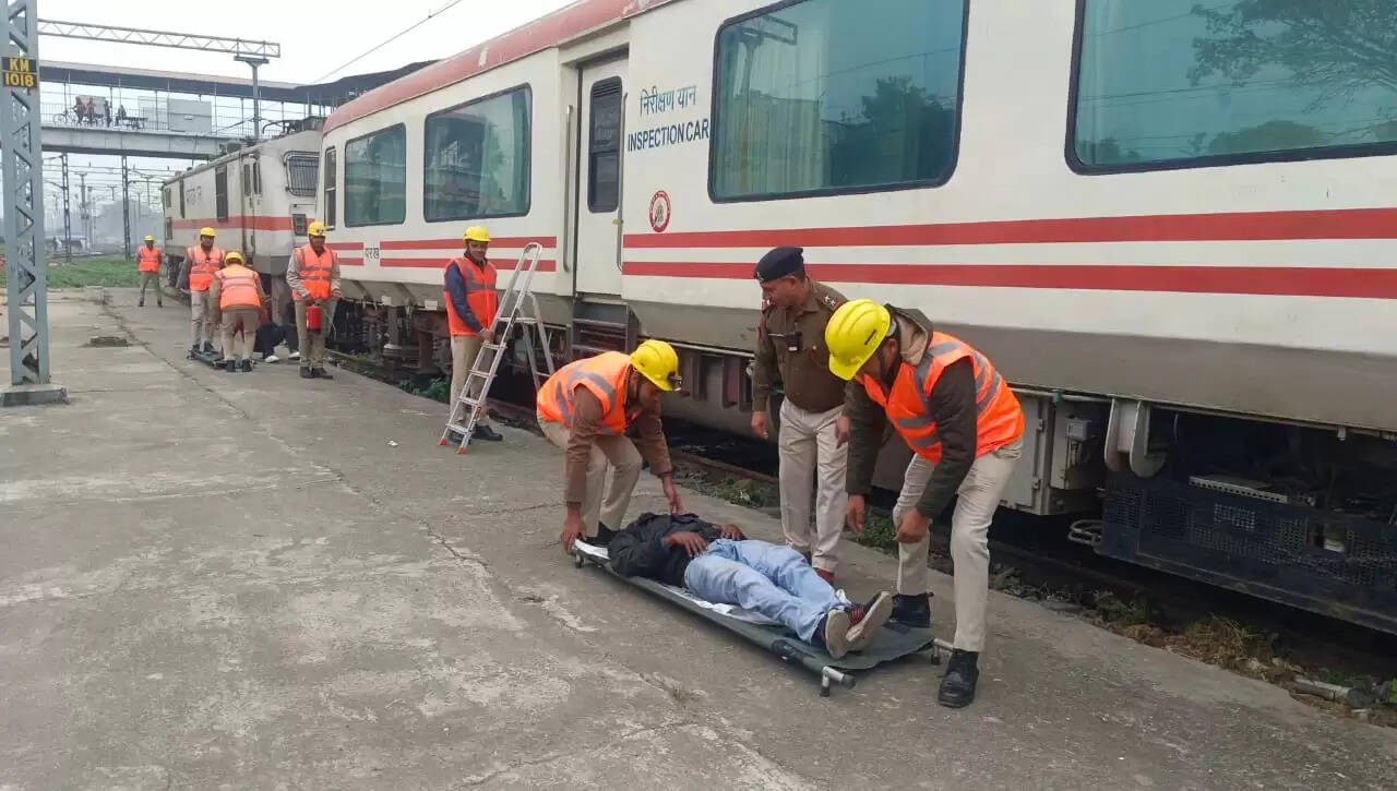 रेल दुर्घटना को लेकर आरपीएफ ने की मॉक ड्रिल