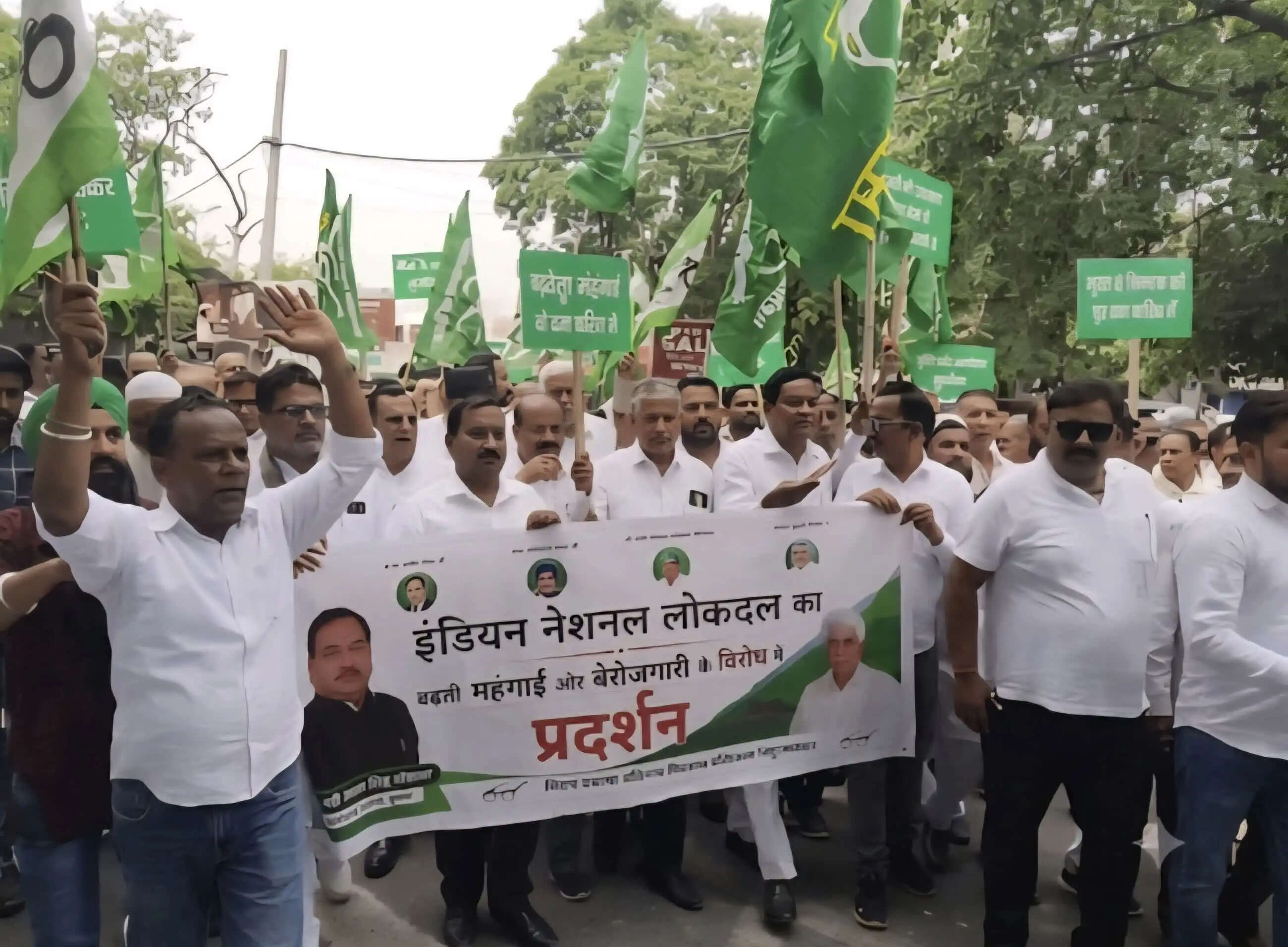 यमुनानगर:महंगाई के खिलाफ इनेलो ने किया प्रदर्शन