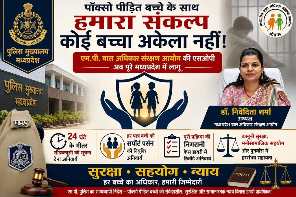 पॉक्सो पीड़ित कोई बच्चा अब नहीं रहेगा अकेला, राज्य बाल आयोग की एसओपी लागू, पुलिस मुख्यालय ने पूरे प्रदेश में जारी किए सख्त निर्देश