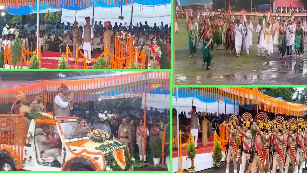 सागर : झमाझम बारिश के बीच स्वतंत्रता दिवस का जश्न, मंत्री राजपूत ने फहराया तिरंगा