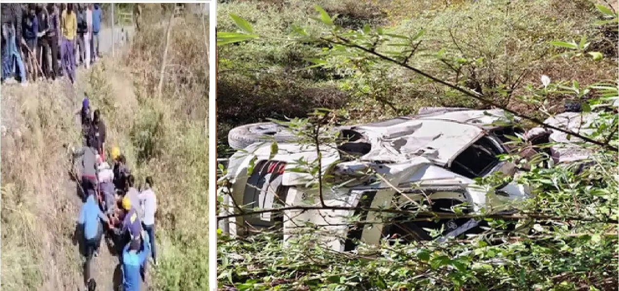 कार खाई में गिरने से दो पर्यटकों की मौत, दो घायल