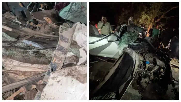 कार और ट्रैक्टर की जोरदार टक्कर में पुलिसकर्मी समेत 2 लोगों की मौत