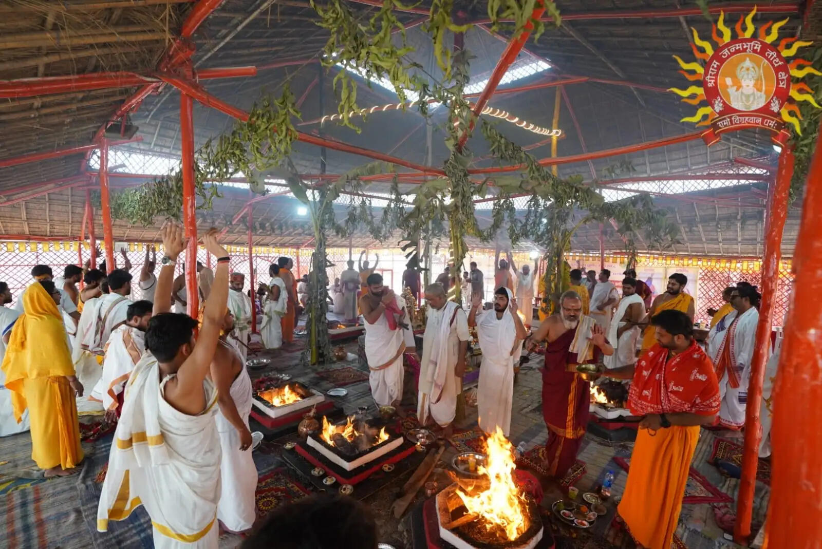 श्री राम जन्मभूमि में&nbsp;श्रीराम यन्त्र पूजन की पूर्णाहुति, राष्ट्रपति की&nbsp;उपस्थिति में 19 को होगी&nbsp;&nbsp;स्थापना