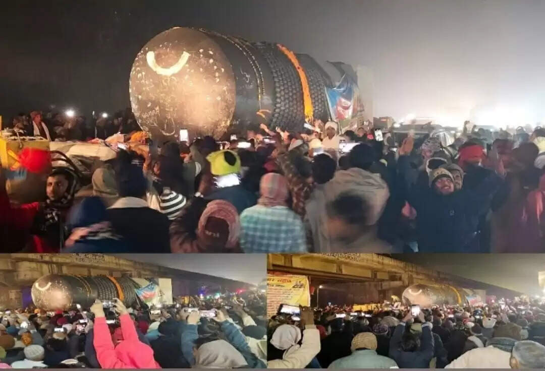 पूर्वी चंपारण पहुंचा दुनिया का सबसे विशाल शिवलिंग, दर्शन को उमड़े श्रद्धालु