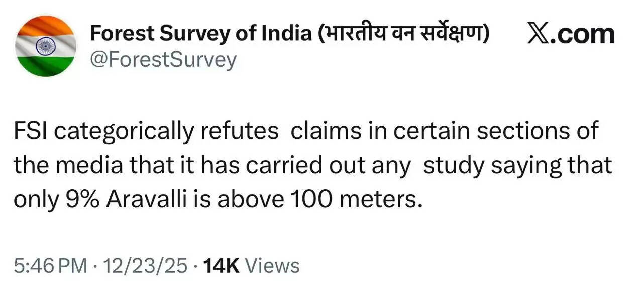 अरावली पर एफएसआई ने नहीं कराया सर्वे, झूठ फैला रहे कांग्रेस नेताः भूपेन्द्र यादव