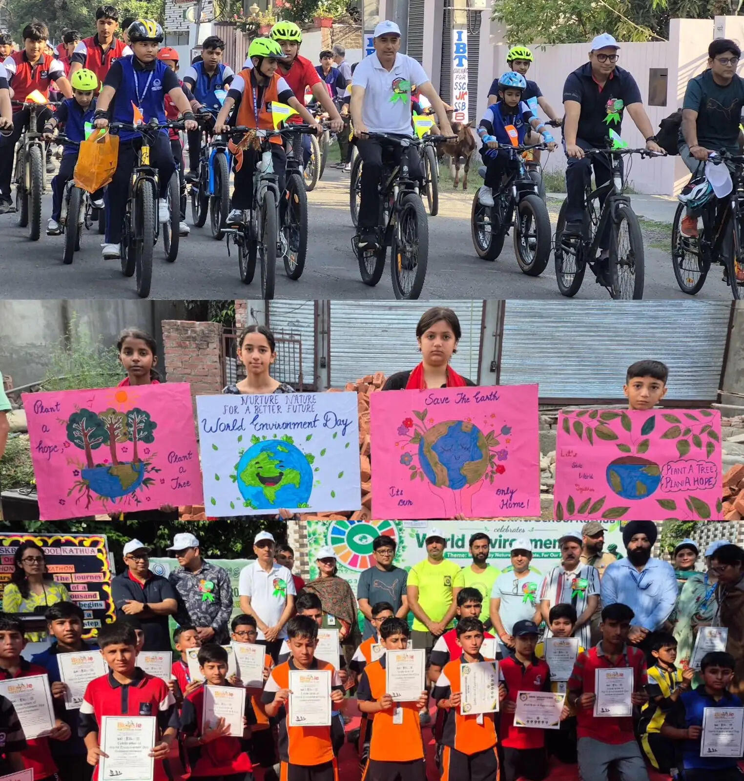 विश्व पर्यावरण दिवस पर कठुआ में साइक्लोथॉन-कम-वॉकथॉन आयोजित