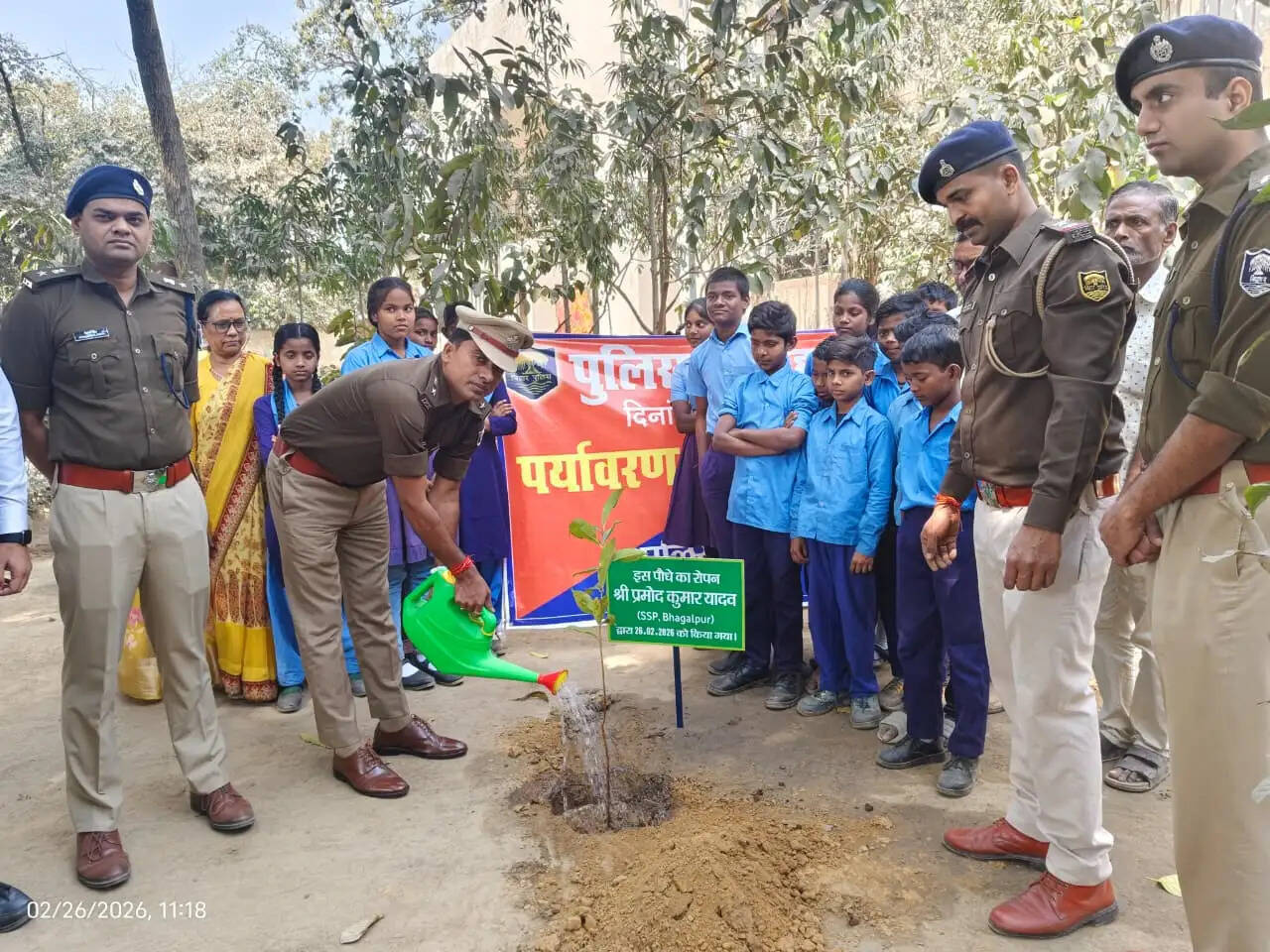 पुलिस केंद्र में वृक्षारोपण कार्यक्रम आयोजित