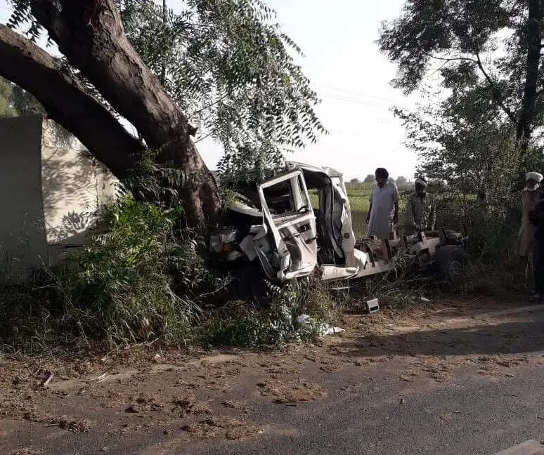 सिरसा: सडक़ हादसे में पिकअप सवार दो लोगों की मौत
