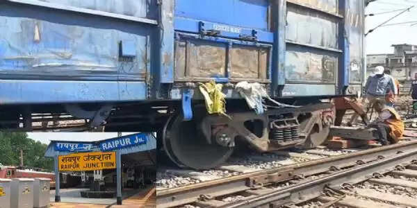 छत्तीसगढ़&nbsp;में&nbsp;रायपुर स्टेशन के नजदीक मालगाड़ी के दो डिब्बे पटरी से उतरे