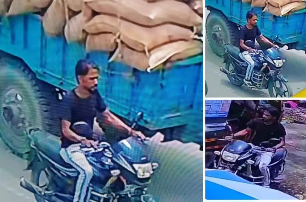 सब्जी मंडी से मोटरसाइकिल चोरी,सीसीटीवी कैमरे में कैद हुआ चोर का चेहरा और गतिविधि