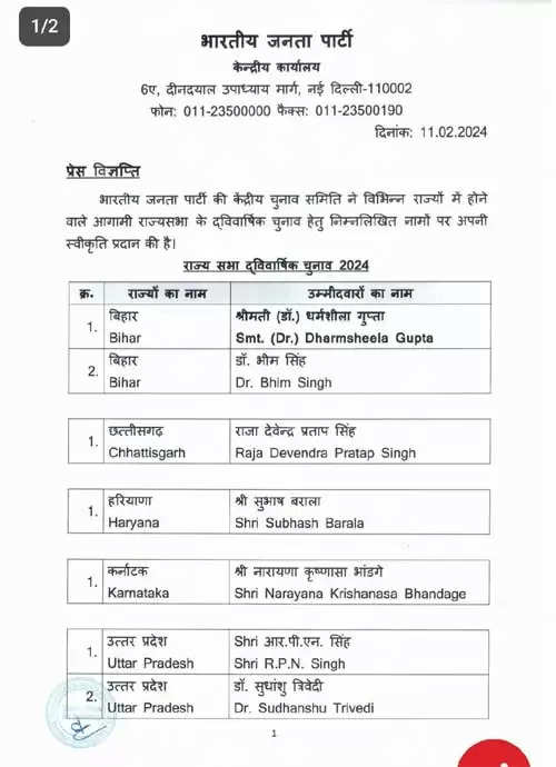 राजा देवेंद्र प्रताप सिंह छत्तीसगढ़ से बने भाजपा के राज्यसभा के उम्मीदवार, लगा बधाइयों का तांता