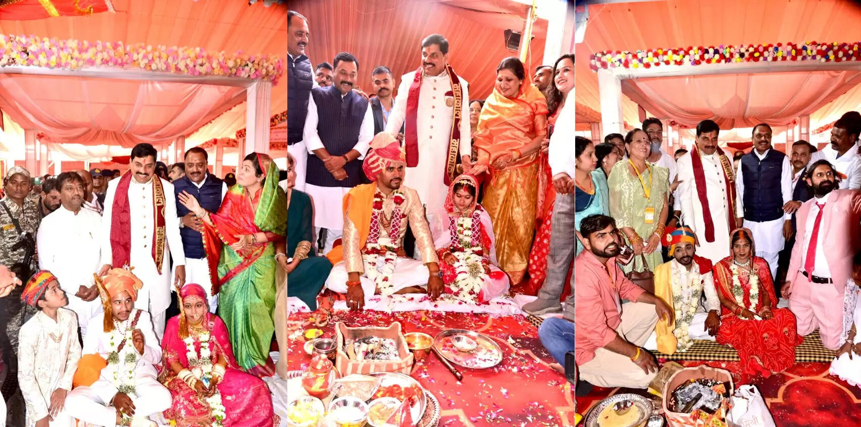 मुख्यमंत्री डॉ. यादव के पुत्र डॉ. अभिमन्यु और डॉ. इशिता सामूहिक विवाह सम्मेलन में परिणय सूत्र में बंधे