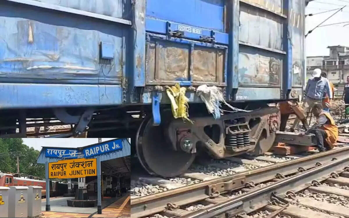 छत्तीसगढ़&nbsp;में&nbsp;रायपुर स्टेशन के नजदीक मालगाड़ी के दो डिब्बे पटरी से उतरे