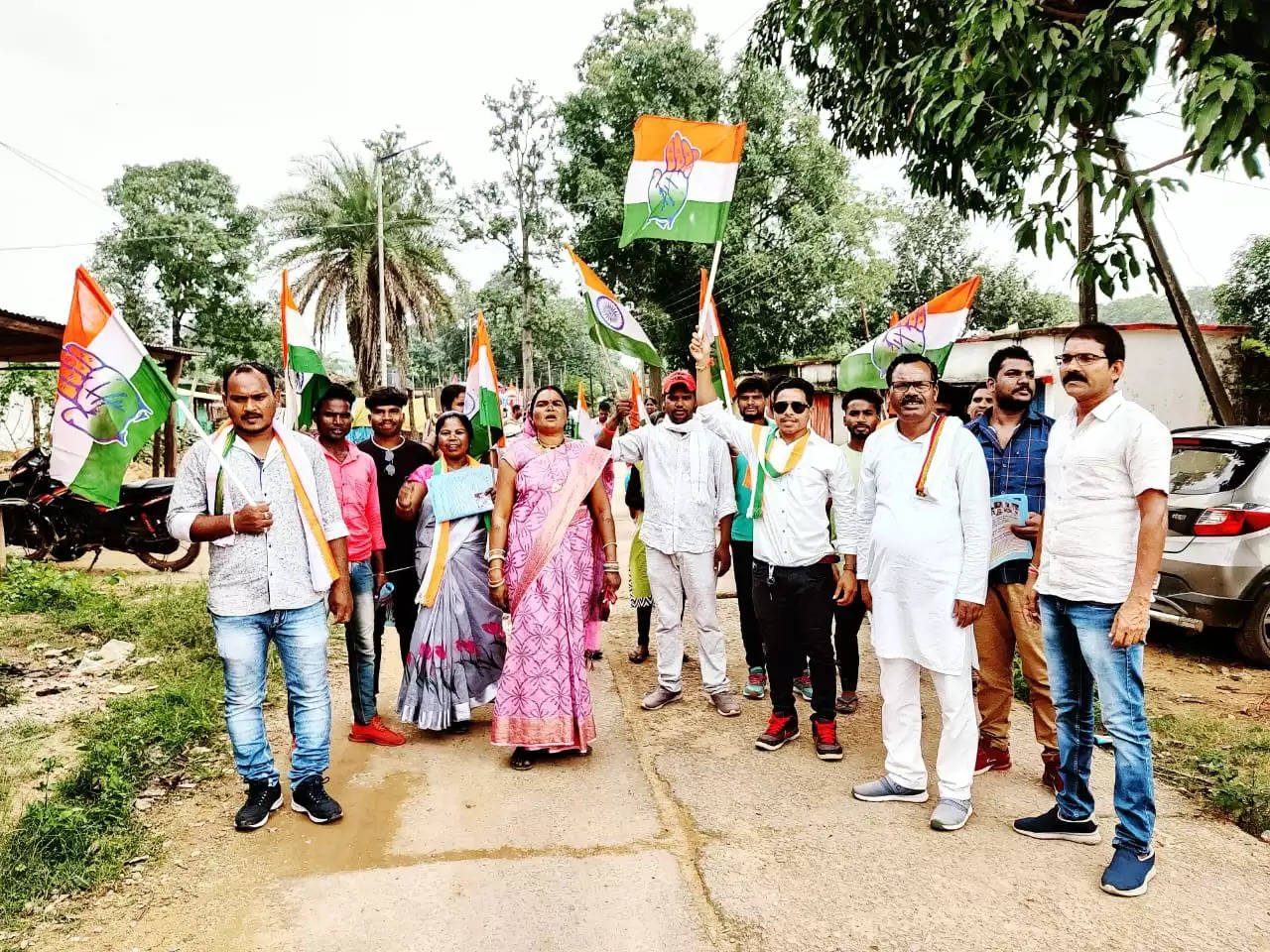 नारायणपुर : कांग्रेस ने जिलास्तरीय भारत जोड़ो पदयात्रा निकाली