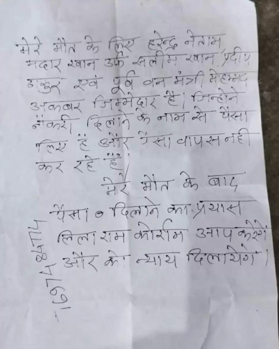 पूर्व मंत्री मोहम्मद अकबर के खिलाफ आत्महत्या के लिए उकसाने के आरोप में मामला दर्ज