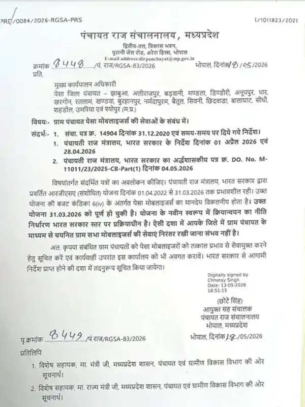 मप्र में पांच हजार पेसा मोबिलाइजर्स को बड़ा झटका, सरकार ने की सेवाएं समाप्त