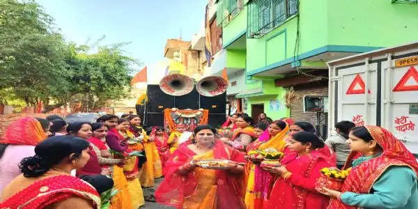 भाजपा महिला मोर्चा ने निकाली भव्य श्री राम शोभा यात्रा