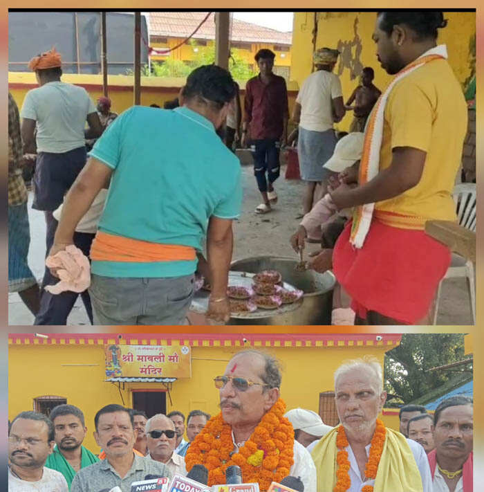 मावली मंदिर में सिरहा-गुनिया पुजारी समिति द्वारा सुबह के नाश्ते की व्यवस्था शुरू