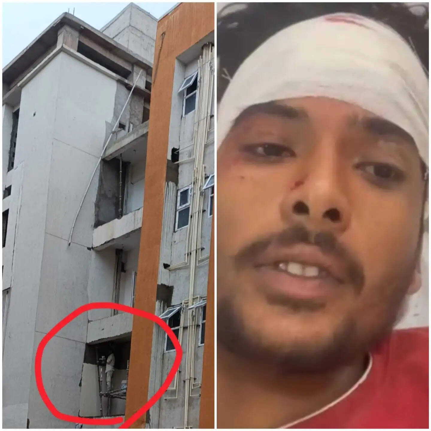 राजगढ़ः मेडिकल कॉलेज निर्माणाधीन भवन की पहली मंजिल से गिरा मजदूर, सिर में गंभीर चोट