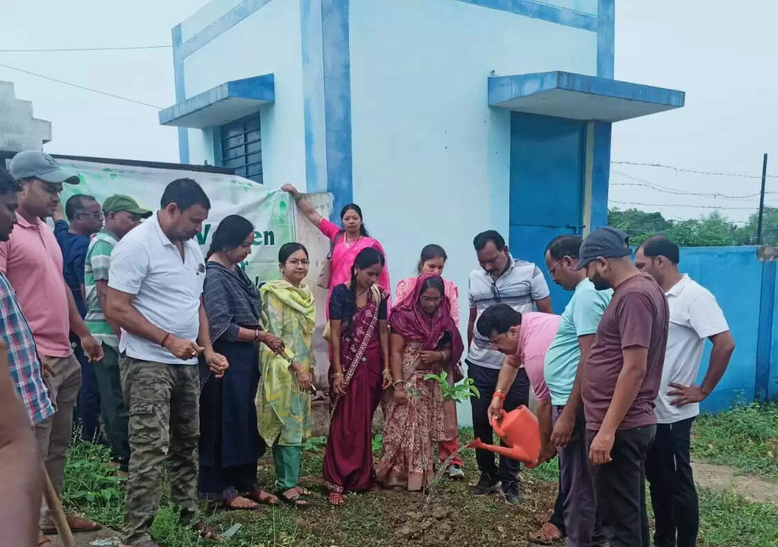 एसटीपी प्लांट एवं सोरिद डिपो पारा में किया गया पौधारोपण