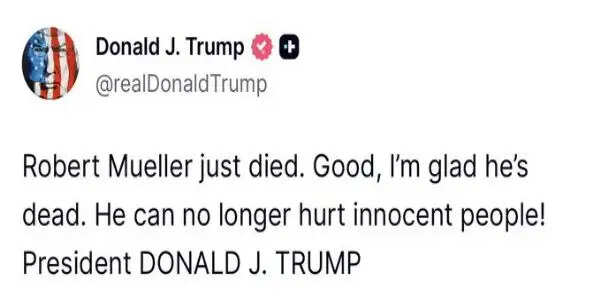 एफबीआई के पूर्व निदेशक रॉबर्ट मुलर का निधन, ट्रंप ने कसा तंज
