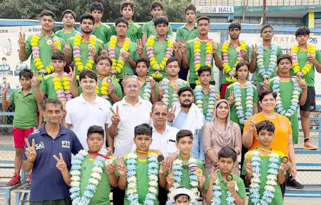 सोनीपत: हरियाणा पेंचक सिलाट चैंपियनशिप के 28 विजेताओं का प्रताप विद्यालय में स्वागत
