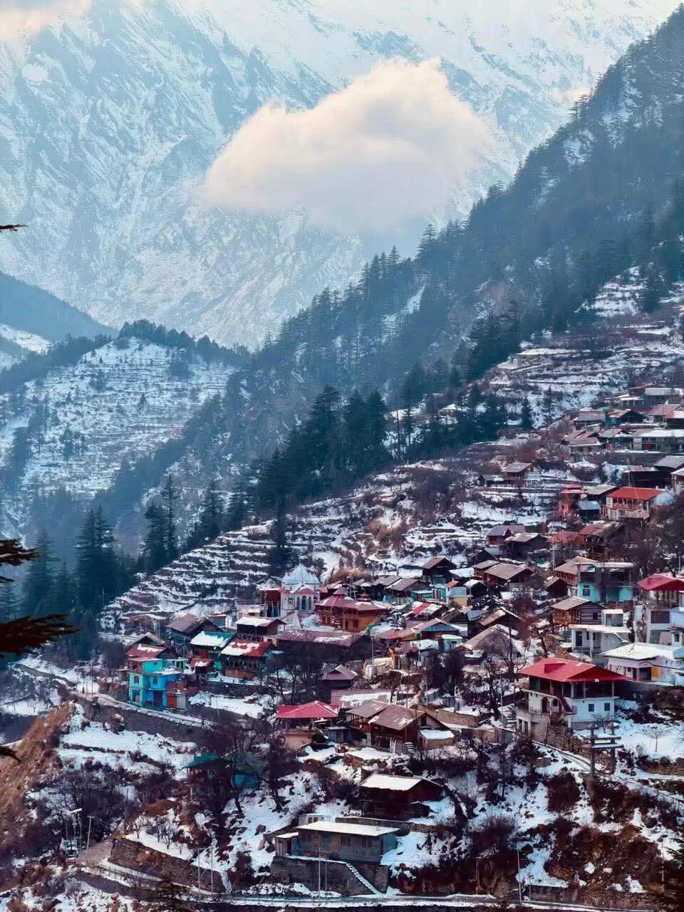 पहाड़ों पर ताजा बर्फबारी से खुशगवार हुआ मौसम