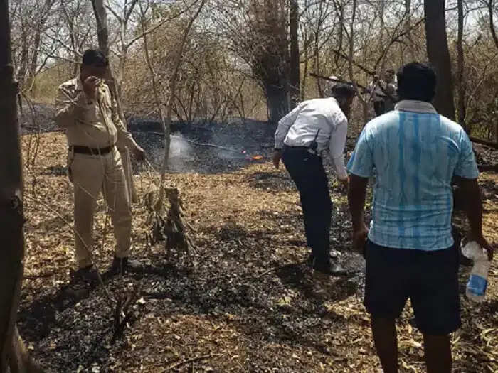 देवास की माता टेकरी पर फिर भड़की आग, नाथ समाधि के पास मची अफरा-तफरी, 20 मिनट में पाया&nbsp;काबू