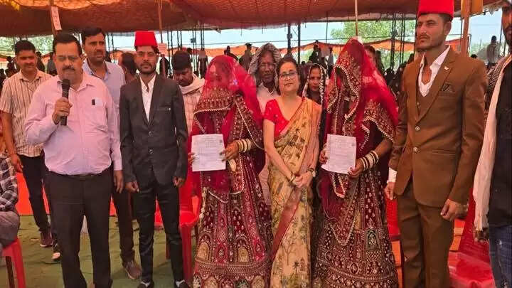 ग्वालियरः अक्षय तृतीया पर डबरा में हुआ सामूहिक विवाह सम्मेलन, 73 जोड़े परिणय सूत्र में बंधे