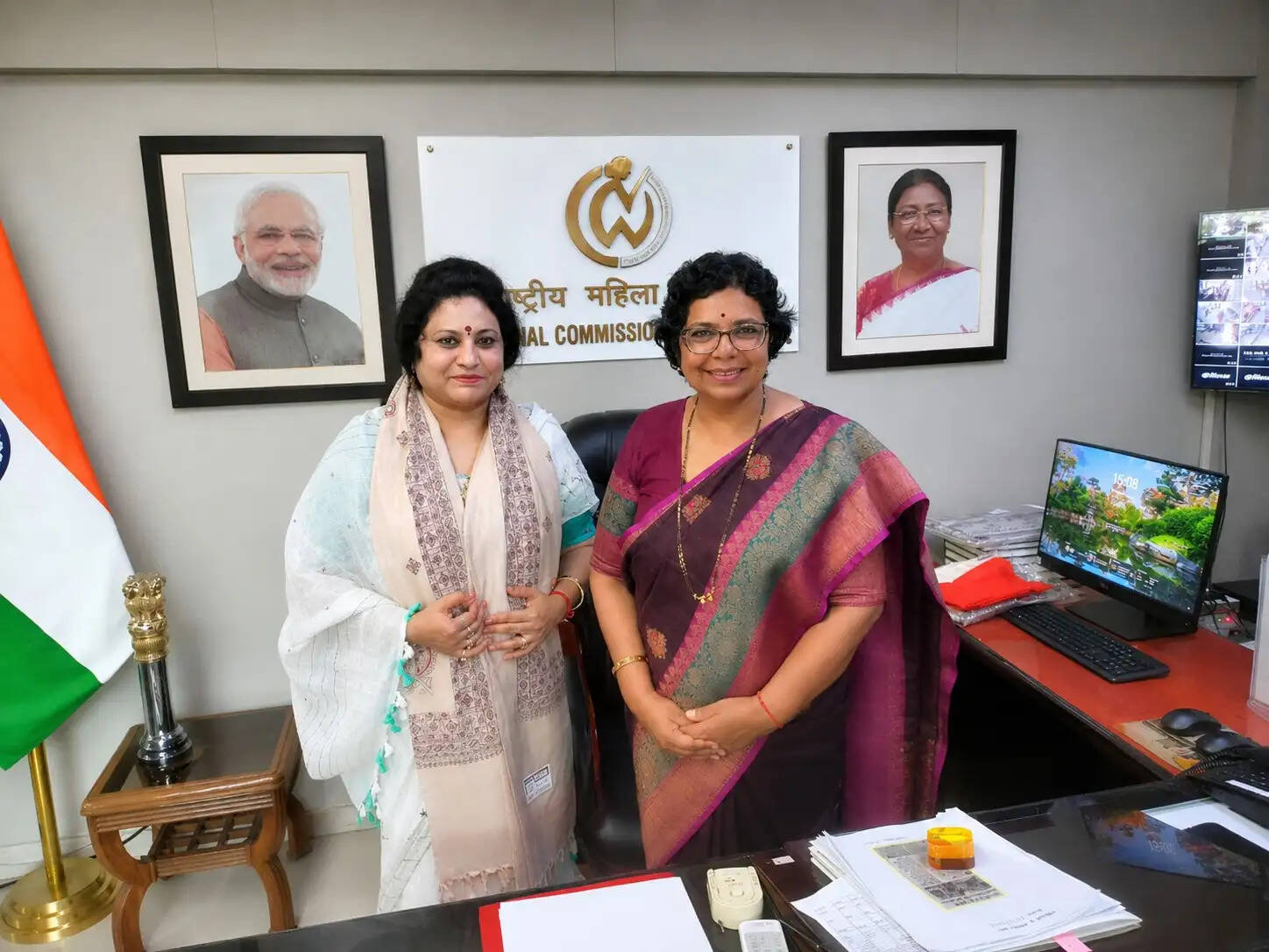 राष्ट्रीय महिला आयोग की अध्यक्ष विजया रहाटकर से राज्य महिला आयोग की अध्यक्ष डॉ. ममता साहू ने की सौजन्य भेंट