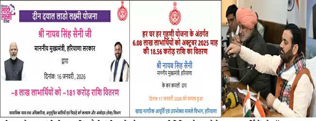 हरियाणा में लाडो लक्ष्मी योजना की तीसरी किस्त जारी, मुख्यमंत्री बोले- अब तक 441 करोड़ रुपये दिए