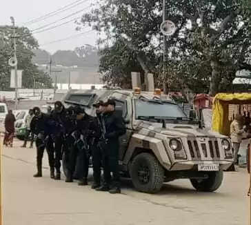 माघ मेले में श्रद्धालुओं की सुरक्षा को लेकर मुस्तैद दिखे एटीएस के जवान