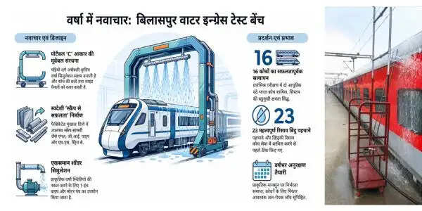 दक्षिण पूर्व मध्य रेलवे का स्वदेशी नवाचार ,बिना बारिश के होगी रेल कोचों में पानी रिसाव की जांच