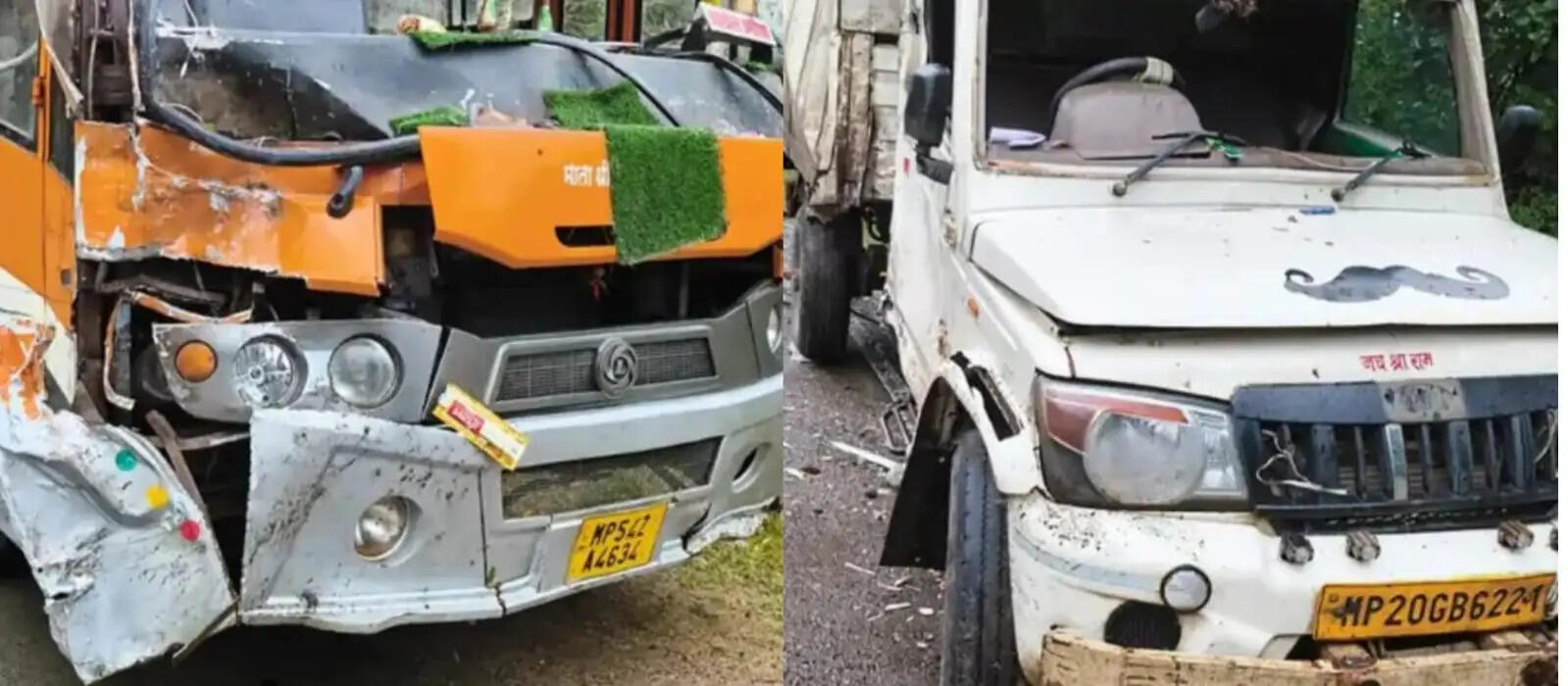 अनूपपुर: बस-पिकअप की मोड पर आमने-सामने की टक्कर, तीन घायल