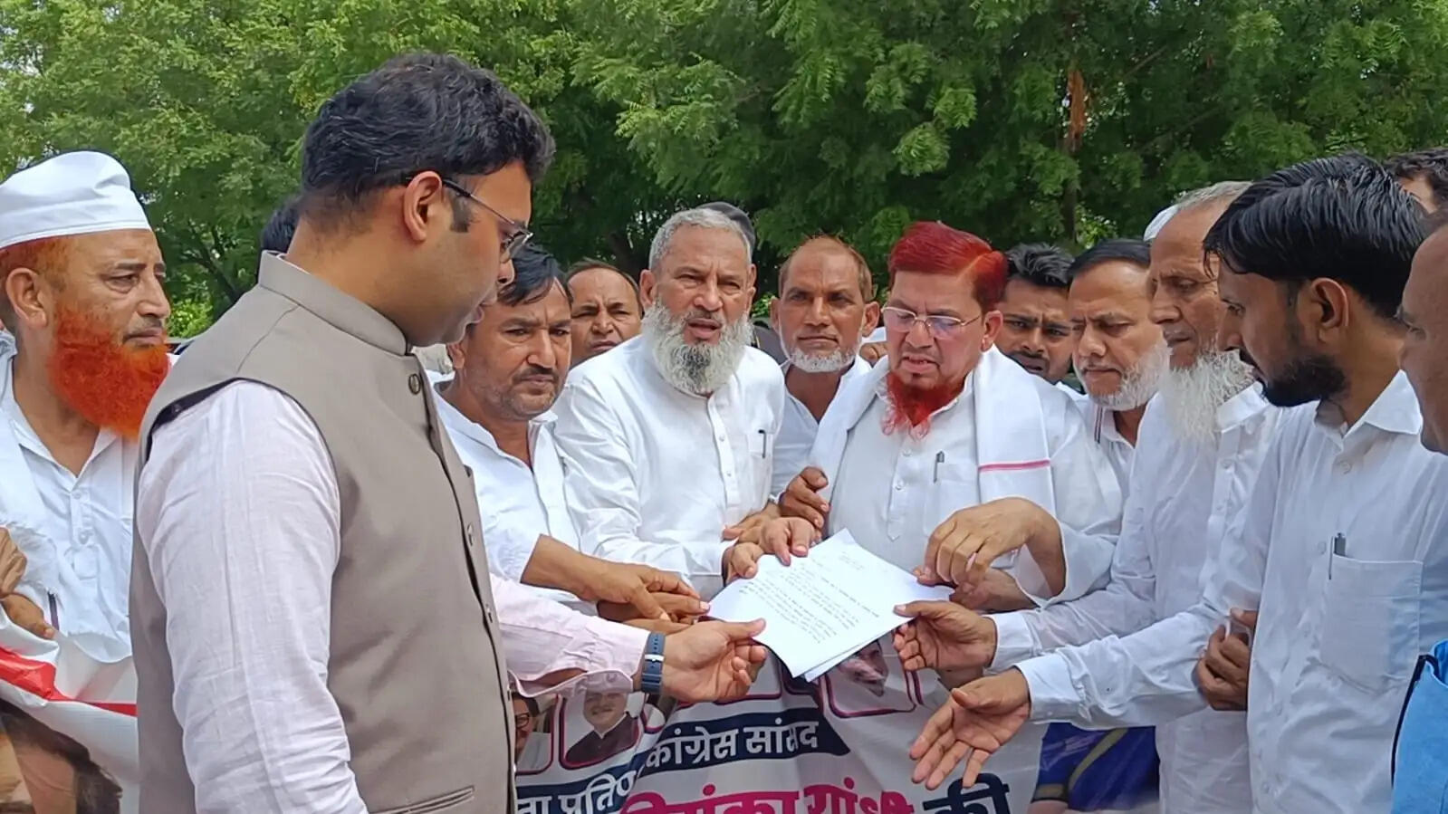 नूंह में दिल्ली छात्र आंदोलन के समर्थन में कांग्रेस ने किया प्रदर्शन