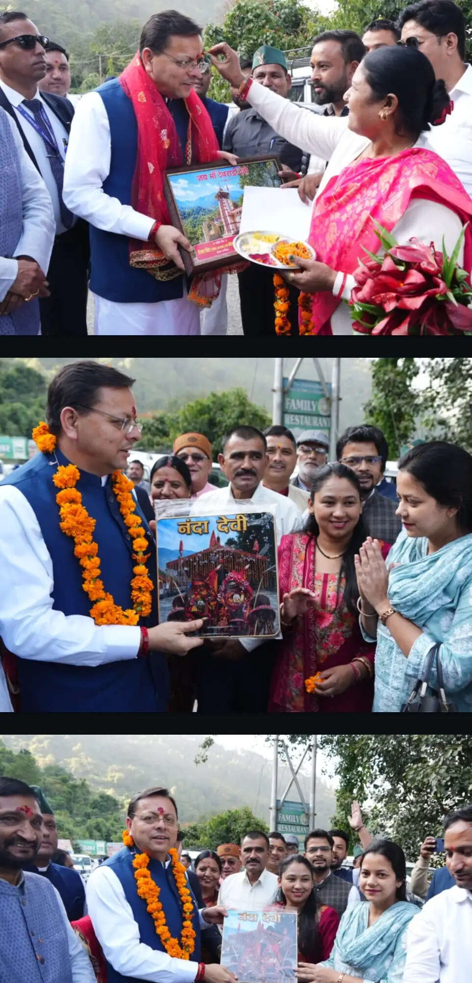 मुख्यमंत्री ने आदिबद्री मंदिर में पूजा-अर्चना की, गैरसैंण जाते समय जगह-जगह हुआ स्वागत