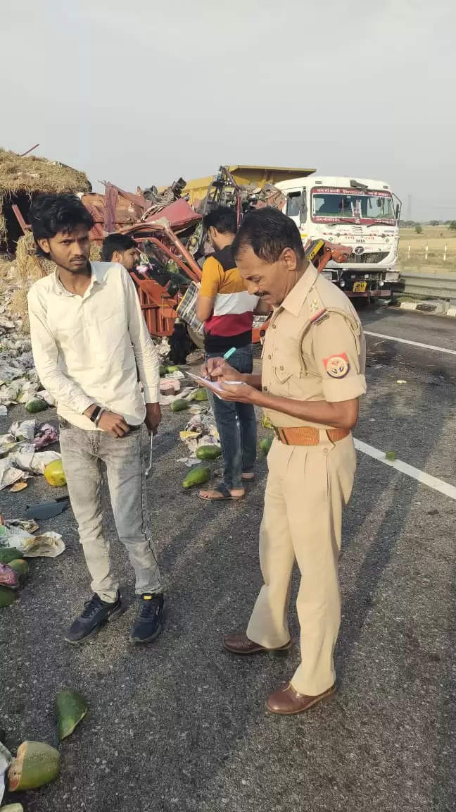 ड्राइवर को झपकी लगने से बुंदेलखंड एक्सप्रेस-वे पर हुआ हादसा