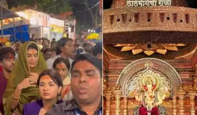 लालबागचा राजा के दरबार में उमड़ी भीड़, जैकलीन और अवनीत आशीर्वाद लेने पहुंचीं