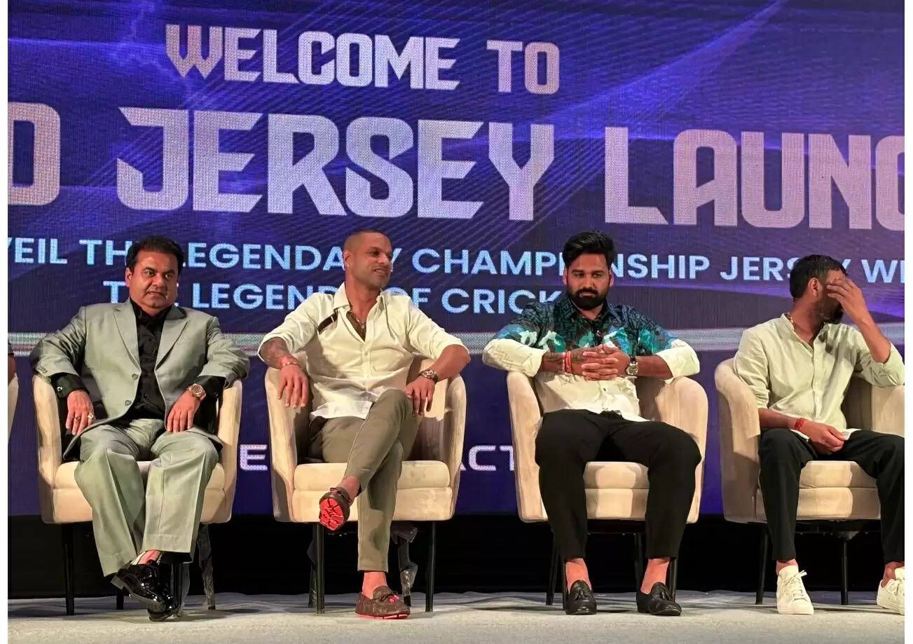 शिखर धवन ने इंटरकॉन्टिनेंटल लीजेंड्स चैंपियनशिप की टीम जर्सियों का किया अनावरण