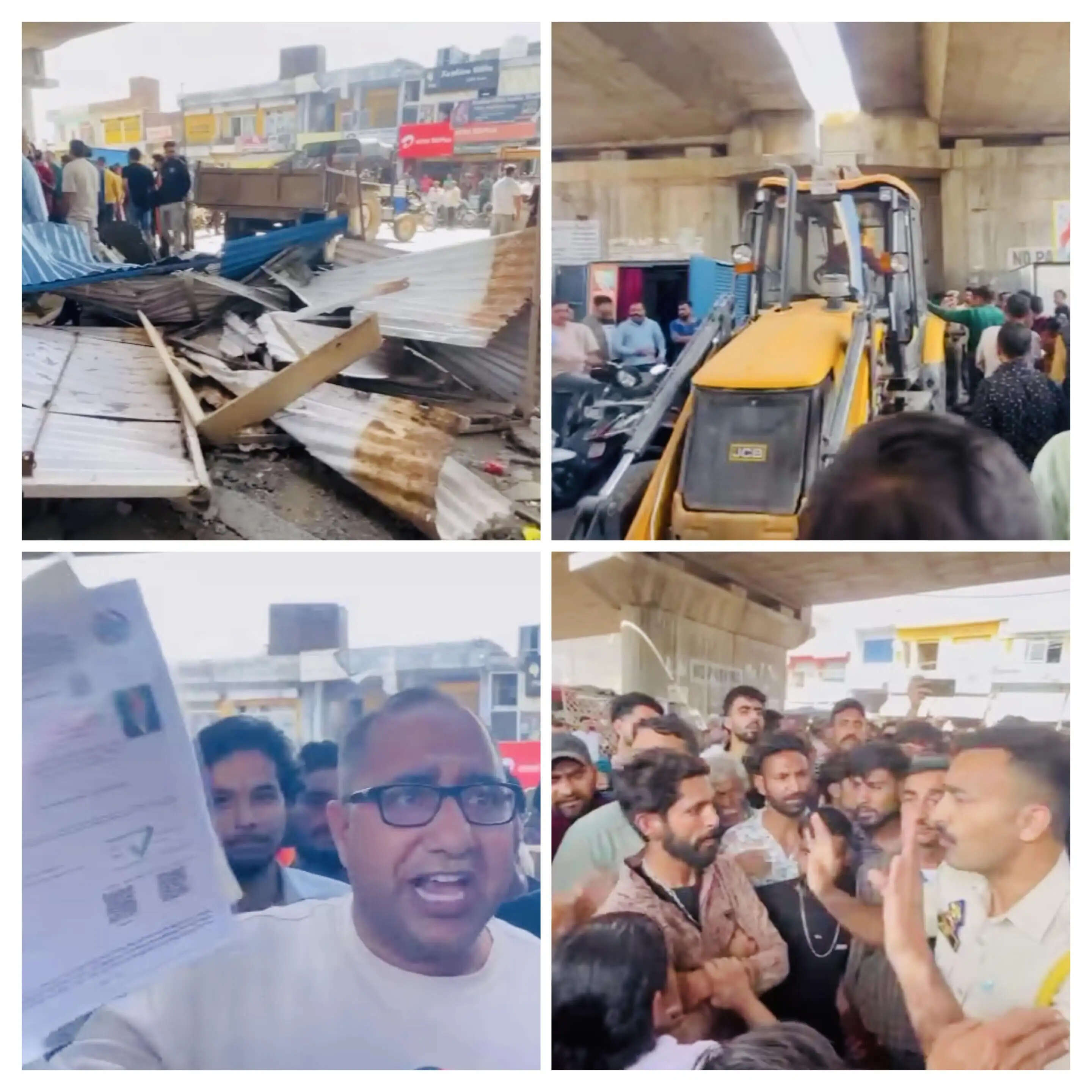 हीरानगर मोड़ पर अतिक्रमण हटाओ अभियान से हंगामा, रेडी-फड़ी वालों का विरोध, पुलिस ने संभाला मोर्चा