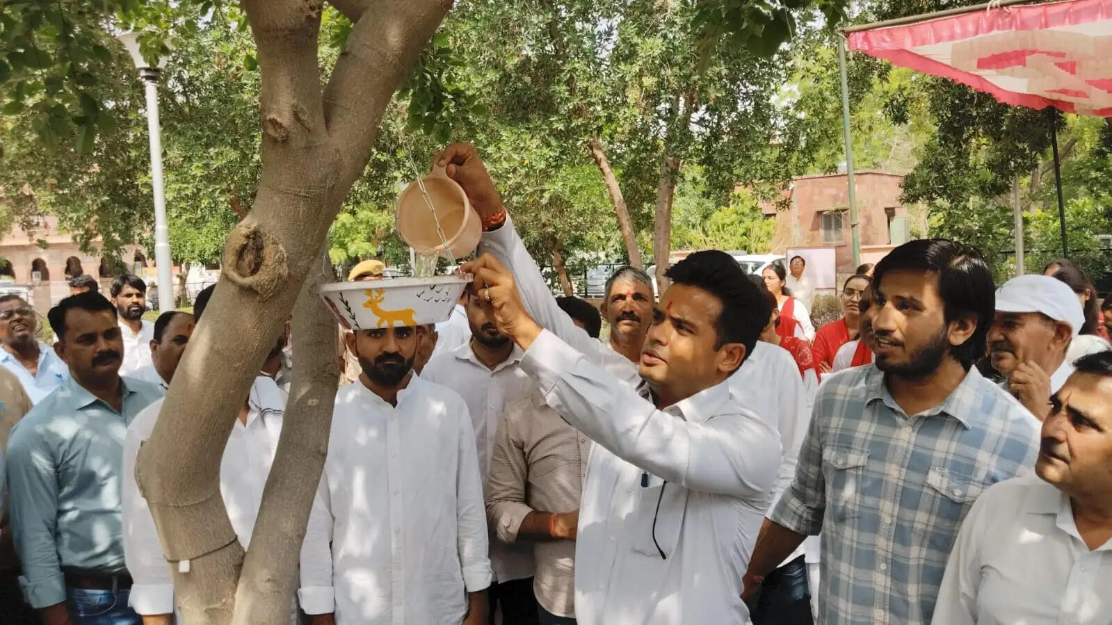 चिरैया अभियान का शुभारंभ, कलेक्टर ने बांधे परिंडे