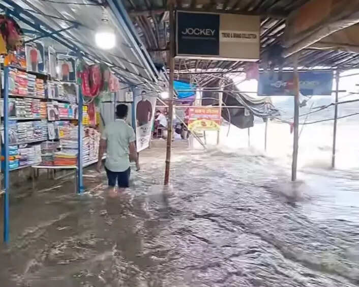 लगातार हो रही बारिश से दामोदर-भैरवी नदी में आया उफान