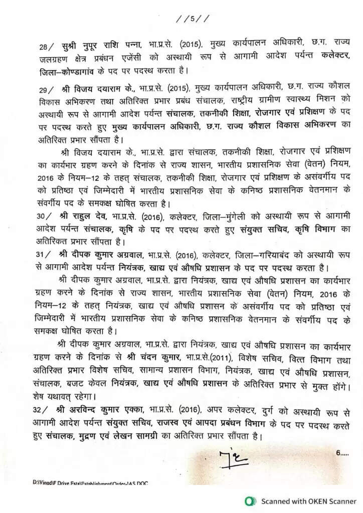छत्तीसगढ़ सरकार ने किया बड़ा प्रशासनिक फेरबदल, 41 आईएएस अधिकारी इधर से उधर