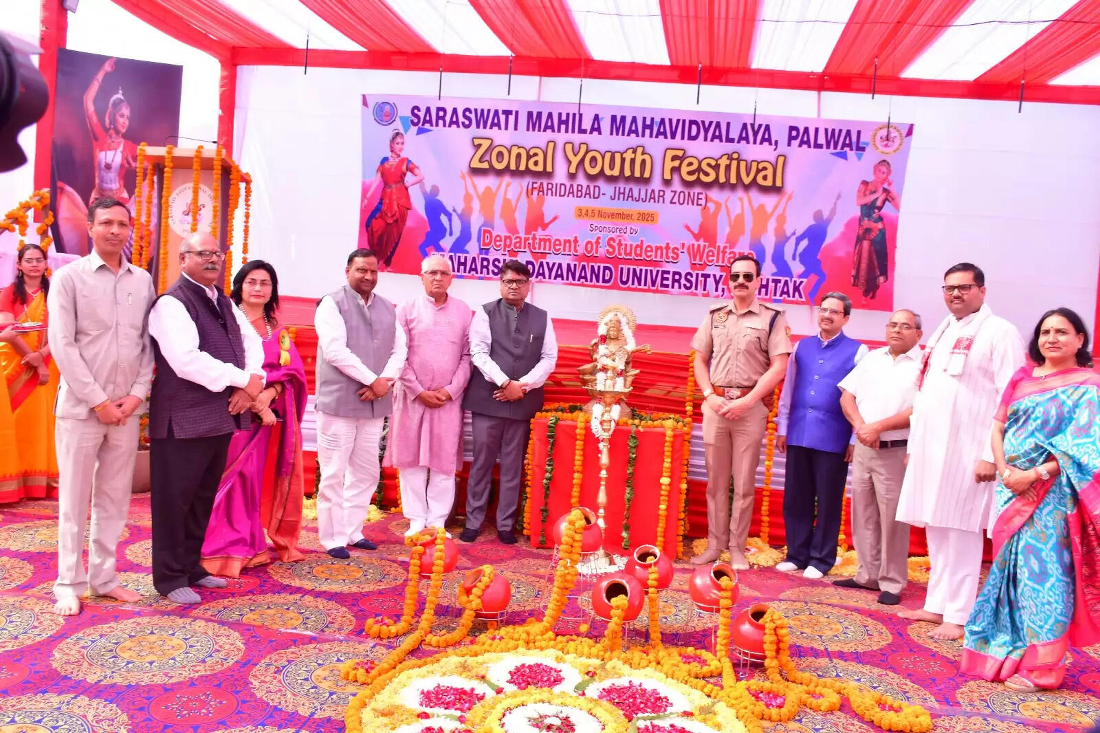 पलवल : सरस्वती महिला महाविद्यालय में युवा महोत्सव की धूम