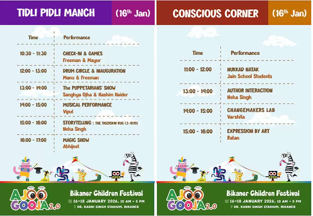 चिल्ड्रन फेस्टिवल आजू गूजा&nbsp;में&nbsp;80 से ज़्यादा गतिविधियां होंगी आयोजित