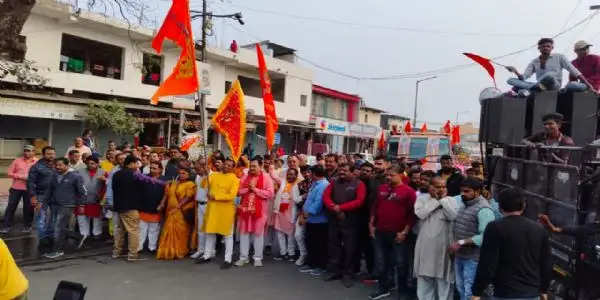 अनूपपुर: श्रीराम जन्मभूमि मन्दिर आमंत्रण शोभा यात्रा से नगर हुआ राममय