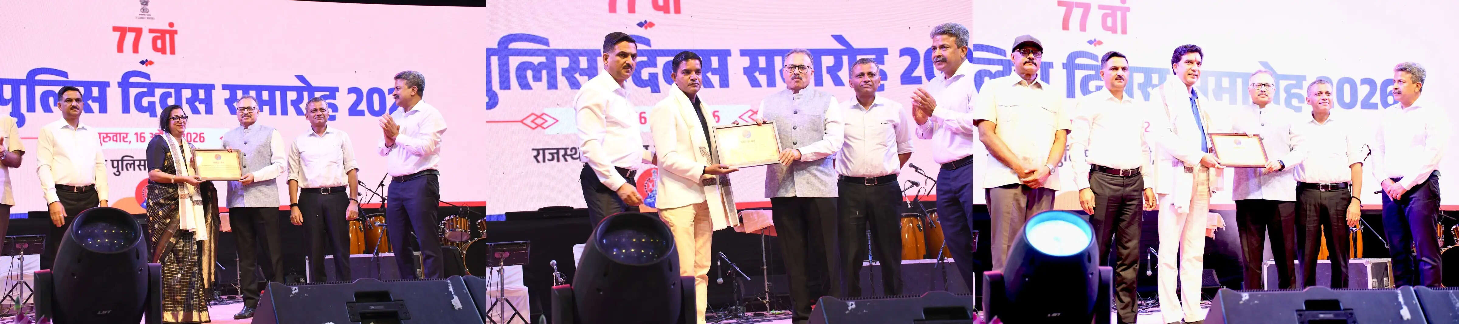 राजस्थान पुलिस स्थापना दिवस : डीजीपी शर्मा ने समाज के तीन नायकों को किया सम्मानित