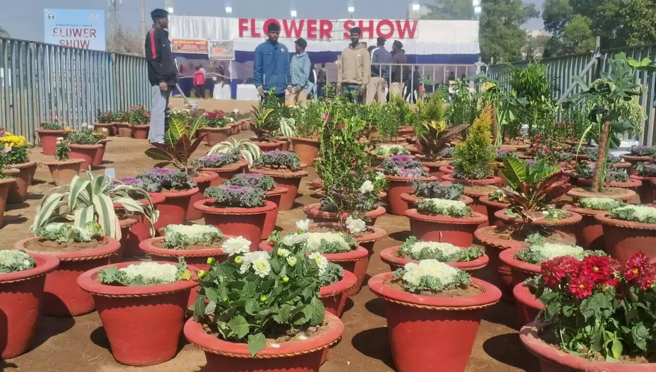 फ्लावर शो में 200 फुलों की लगाई गई प्रदर्शनी
