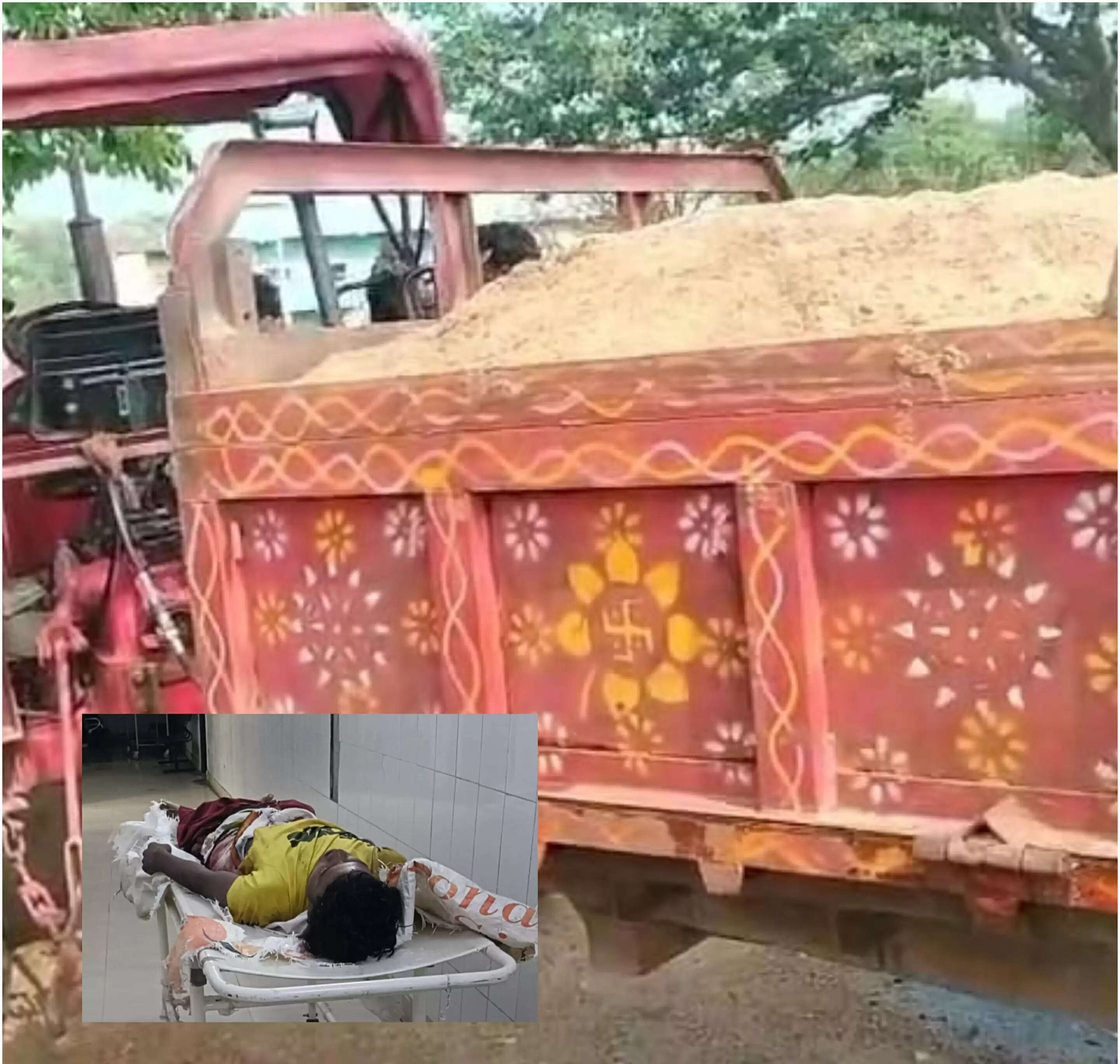 बालू लदा ट्रैक्टर से चालक गिरा, सदर अस्पताल लाने के दौरान मौत