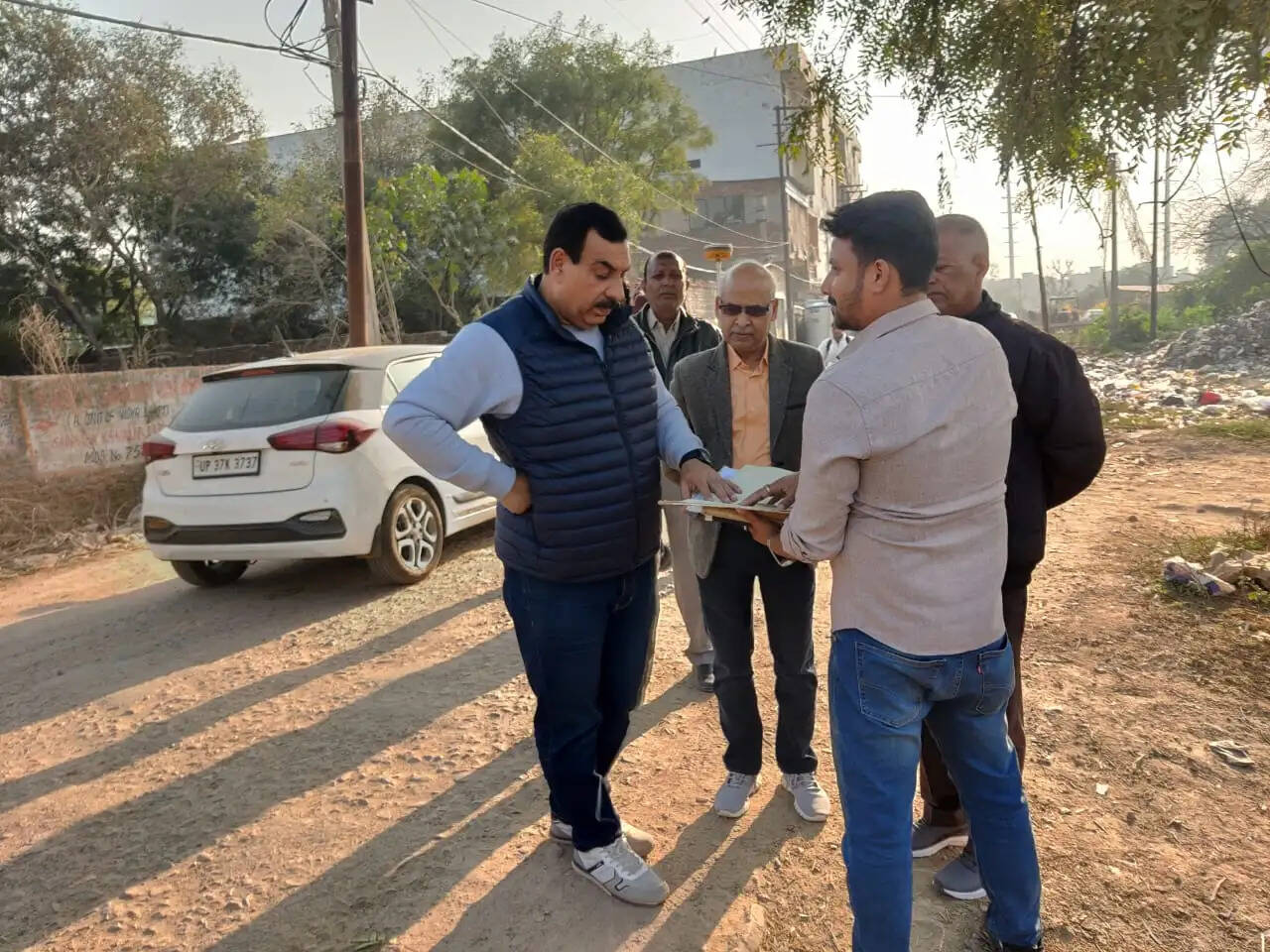 जीडीए ने  मधुबन बापूधाम योजना में अनियोजित भूमि के नियोजन के लिए शुरू किया टोटल स्टेशन सर्वे फोटो